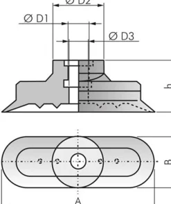 Ovalsauger, 18 x 6mm, Hub 1mm, Silikon (60A, transparent)