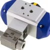 Pneumat. Hochdruck-Kugelhahn, Edelstahl, Feder-schließend, G 1/4"