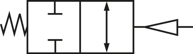 Pneumat. Hochdruck-Kugelhahn, Edelstahl, Feder-schließend, G 3/4"