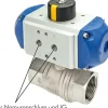 Pneumat. Messing-Kugelhahn, G 1/2", doppeltwirkend