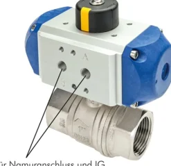 Pneumat. Messing-Kugelhahn, G 1/2", doppeltwirkend