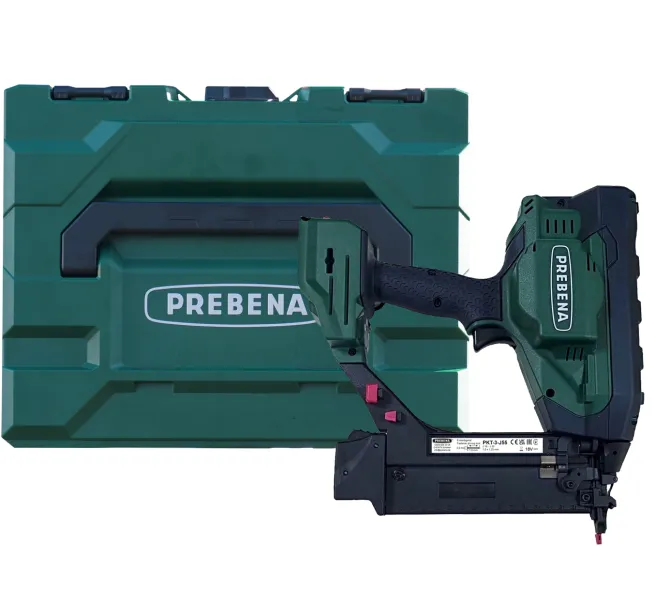 Prebena Druckluft-Akku-Nagler Set PKT-3-J55-SET22 für Stauchkopfnägel (Brads) Type J von 16-55 mm (mit Akku und Ladegerät)