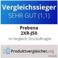 Prebena Druckluftnagler 2XR-J50 - der Vergleichssieger! Inkl. Werkzeugöl