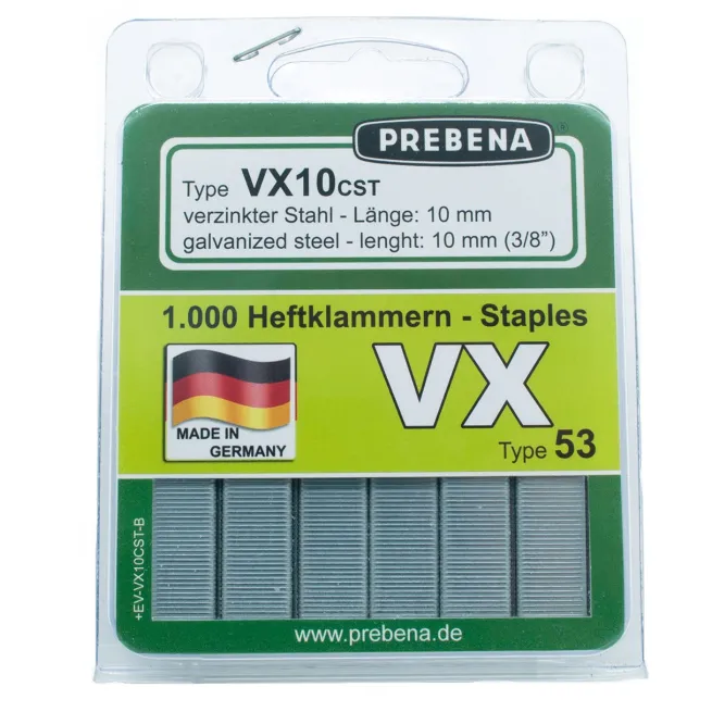 Prebena Heftklammern im Blister VX10CST-B verzinkter Stahl