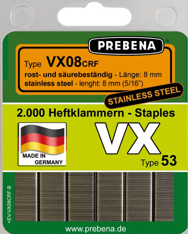 Prebena Heftklammern im Blister VX08CRF-B