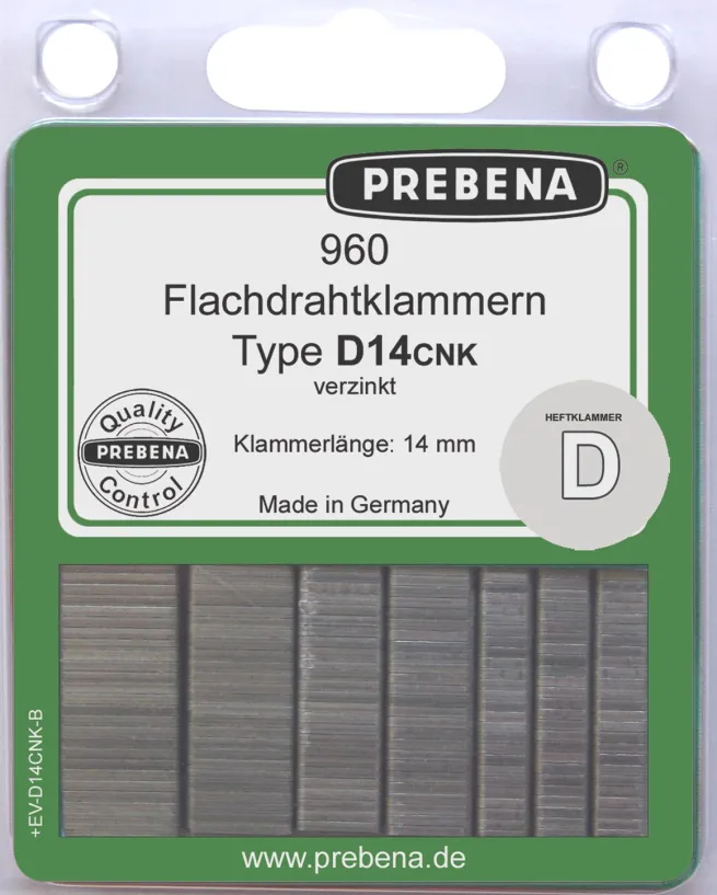 Prebena Heftklammern im Blister D14CNK-B