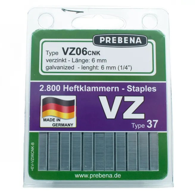 Prebena Heftklammern im Blister VZ06CNK-B verzinkt