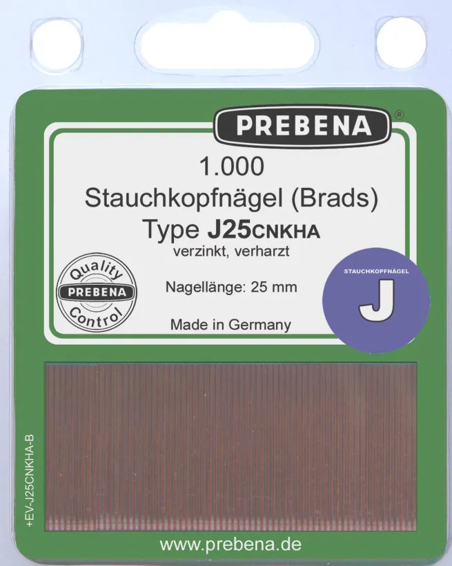 Prebena Stauchkopfnägel im Blister J25CNKHA-B