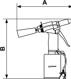 Prevost Hydraulisch-pneumatische Nietmaschine mit Absaugvorrichtung Durchmesser = 2,4 - 6,4
