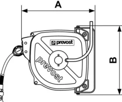 Prevost Industrie-Schlauchaufroller 12 m - 10x14 mm DRF 1012ES mit Sicherheitskupplung ESI 07