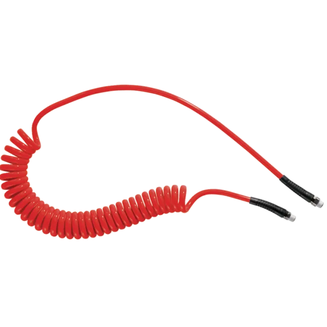 Prevost Polyurethan Spiralschläuche 6,5 x 10 mm - 4 m mit festem Gewindeanschluss und drehbarem Gewindeansch, Rot