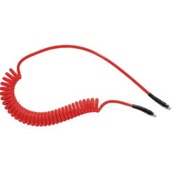 Prevost Polyurethan Spiralschläuche 6,5 x 10 mm - 6 m mit festem Gewindeanschluss und drehbarem Gewindeansch, Rot
