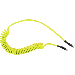 Prevost Polyurethan Spiralschläuche 6,5 x 10 mm - 6 m mit festem Gewindeanschluss und drehbarem Gewindeansch, Gelb
