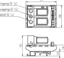 Proportionaldruckregler G 1/8",0 - 1 bar,0 - 10 V, für DIN-Schiene