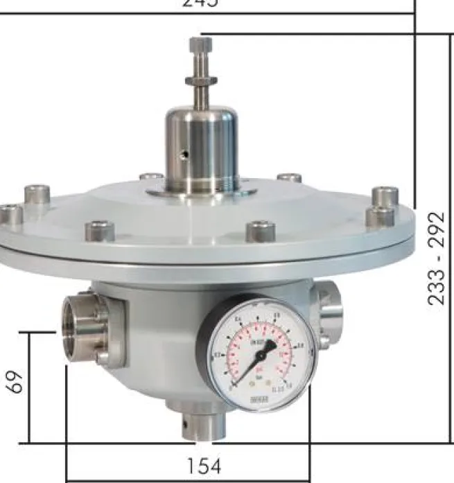 Präzisions-Druckminderer G 1", 5 - 45 mbar für CO2