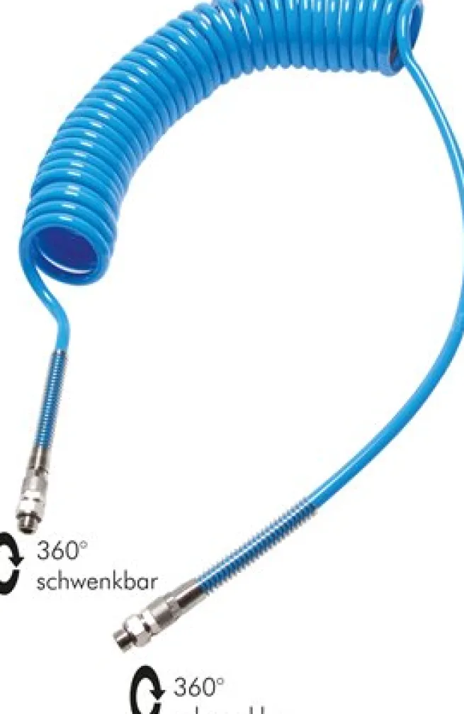 PUR-Spiralschlauch G 1/4"-8 x 5 mm, 3,0 mtr. Arbeitslänge, PUN