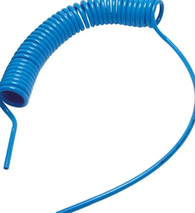 PUR-Spiralschlauch 12 x 8 mm, blau, 3,0 mtr. Arbeitslänge