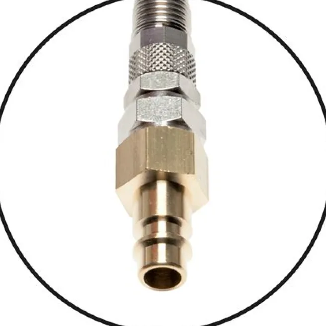 PUR-Spiralschlauch 10 x 6,5mm m. Kupplung, 6,0mtr. Arbeitslänge, NW 7,2