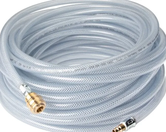 PVC-Gewebeschlauch 9 (3/8")x15mm, 10mtr. mit Kupplung & Stecker, NW 7,2