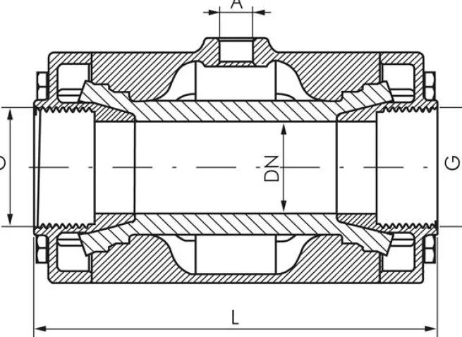 Quetschventil, G 1", Aluminium Typ QVMC 10