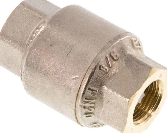 Rückschlagventil, G 3/8", PN 20, Messing vernickelt
