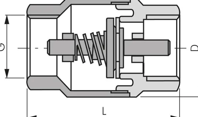 Rückschlagventil, G 3/4", PN 20, Messing vernickelt