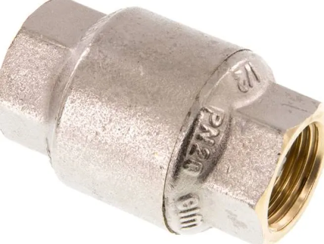 Rückschlagventil, G 1/2", PN 20, Messing vernickelt