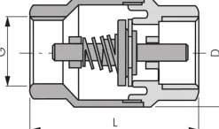 Rückschlagventil, G 1/4", PN 10, Messing vernickelt