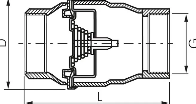 Rückschlagventil (leicht), G 1", PN 16, 1.4301
