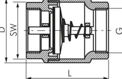Rückschlagventil (leicht), G 1", PN 12, Messing