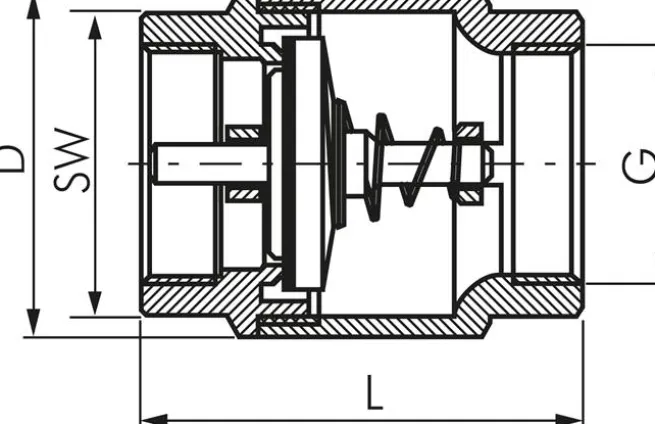 Rückschlagventil (leicht), G 1", PN 12, Messing