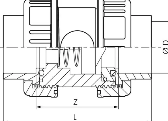 Rückschlagventil, PVC-U / EPDM, Rp 3"