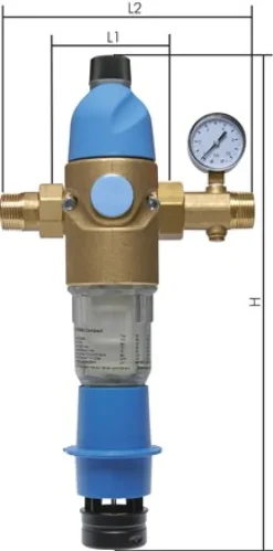 Rückspülfilter/Druckminderer f. Trinkwasser, R 3/4", DVGW