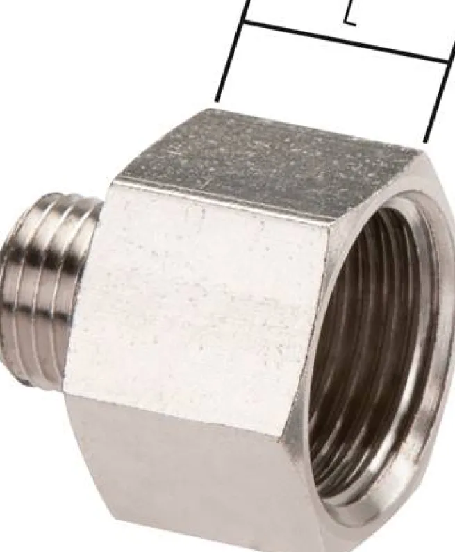 Reduziernippel G 1/2"(AG)-G 3/4"(IG), Messing vernickelt