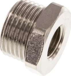 Reduziernippel G 3/8"(AG)-G 1/8"(IG), Messing vernickelt