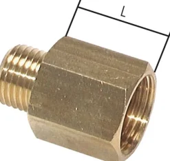 Reduziernippel G 1/4"(AG)-G 3/8"(IG), Messing