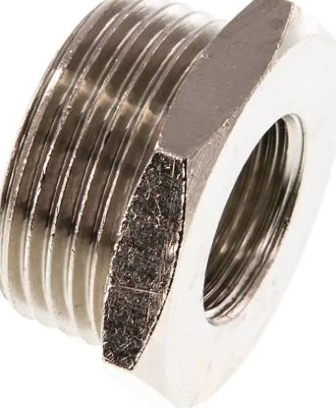 Reduziernippel G 3/4"(AG)-G 3/8"(IG), Messing vernickelt