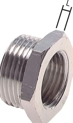 Reduziernippel G 3/4"(AG)-G 3/8"(IG), Messing vernickelt