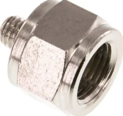 Reduziernippel M 5(AG)-G 1/8"(IG), Messing vernickelt