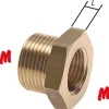 Reduziernippel M 24x1,5(AG)-M 16x1,5(IG), Messing