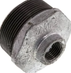 Reduziernippel R 2"(AG)-Rp 1/2"(IG), Temperguss verzinkt
