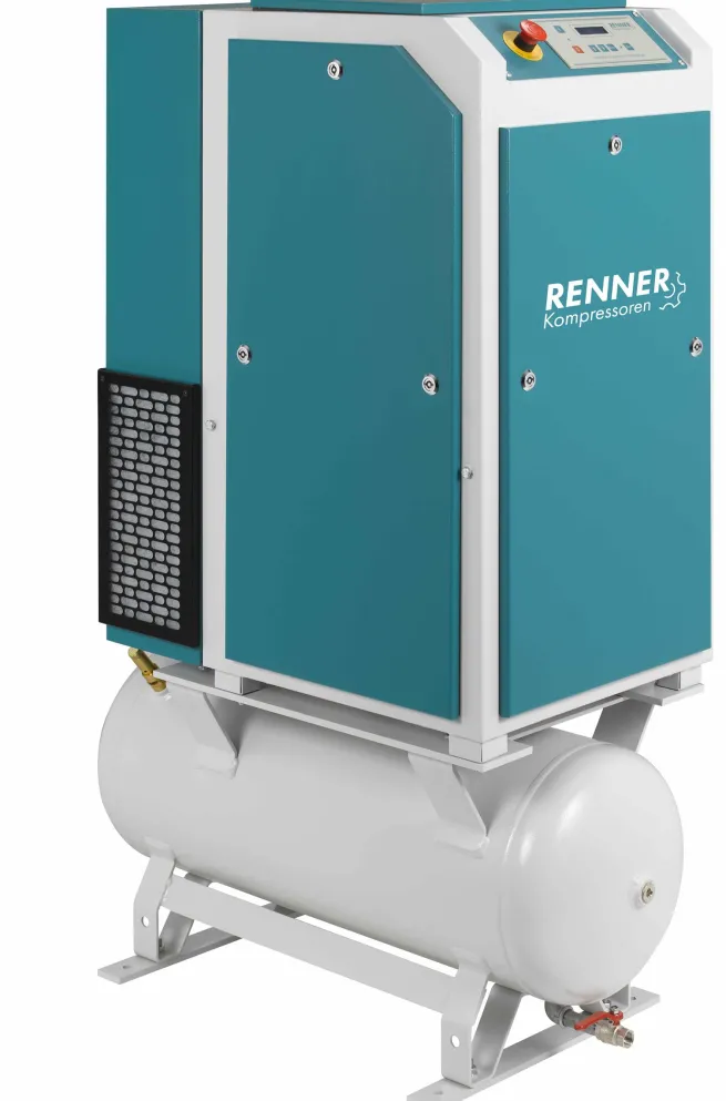 RENNER-Kompressor RSDF-PRO 5,5 auf 90 Liter Behälter- frequenzgeregelter Schraubenkompressor