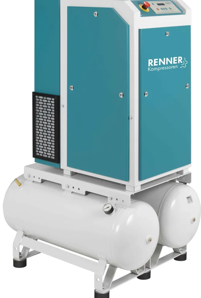 RENNER-Kompressor RSDF-PRO 5,5 auf 2x90 Liter Behälter- frequenzgeregelter Schraubenkompressor