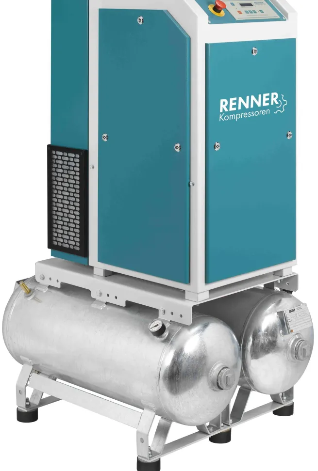 RENNER-Kompressor RSDF-PRO 5,5 auf 2x90 Liter Behälter- frequenzgeregelter Schraubenkompressor