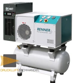 RENNER-Kompressor RSDK-B 5,5 mit 90 L. Behälter u. Trockner | Schraubenkompressor