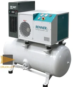 RENNER-Kompressor RSDK-B 5,5 mit 500 L. Behälter u. Trockner | Schraubenkompressor