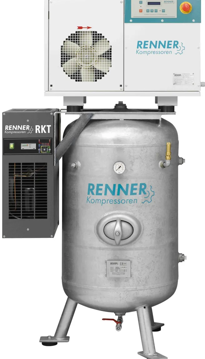 RENNER-Kompressor RSDK-B 4,0 ST auf 270 L. Behälter inkl. Kältetr. | Schraubenkompressor