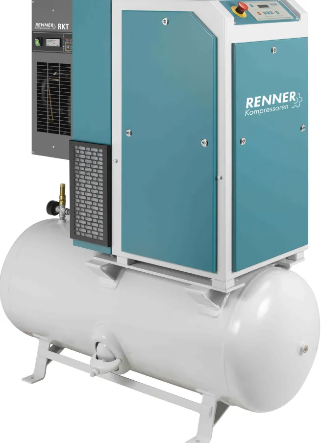 RENNER-Kompressor RSDKF-PRO 5,5 250L Behälter inkl. Kältetrockner - frequenzgeregelte Schraube