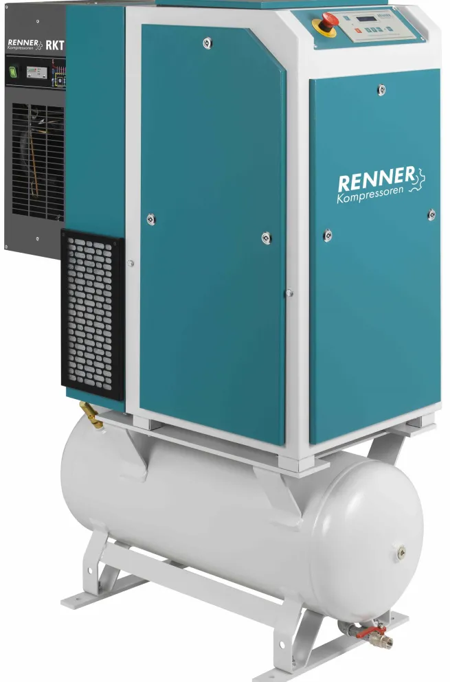 RENNER-Kompressor RSDKF-PRO 5,5 90L Behälter inkl. Kältetrockner - frequenzgeregelte Schraube