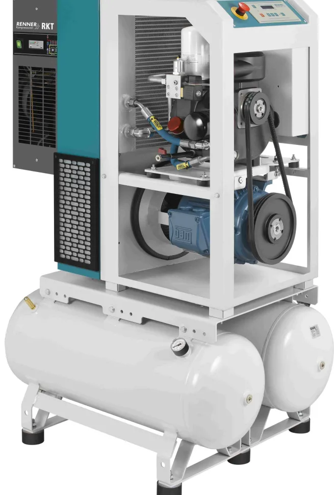 RENNER-Kompressor RSDKF-PRO 7,5 2x90L Behälter inkl. Kältetrockner - frequenzgeregelte Schraube
